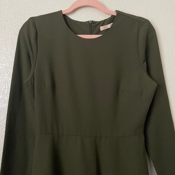 Hutch Dress Womens Size 4 Green Mini Double Layer Peplum Quiet Luxury Minimalist - Picture 4 of 13